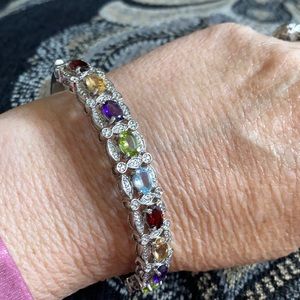 🦋 EUC Bangle Semi Precious Stones Stainless